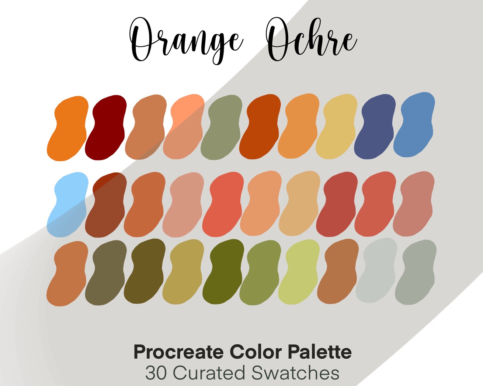 Orange Ochre Color Palette Procreate Color Palette Etsy