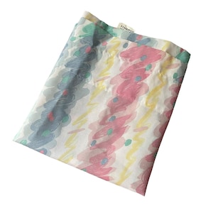 Vintage 80s Pastel Patterned Curtain Valance Panel
