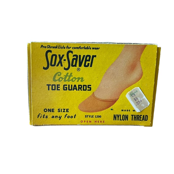 Vintage Sox Saver Toe Guard Socks In Original Box