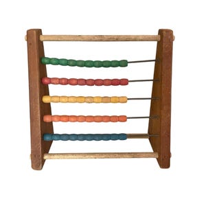 Vintage Colorful Wood Abacus Children’s Toy