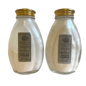Vintage Fralippe De Lannet Talcum Powder Glass Bottle