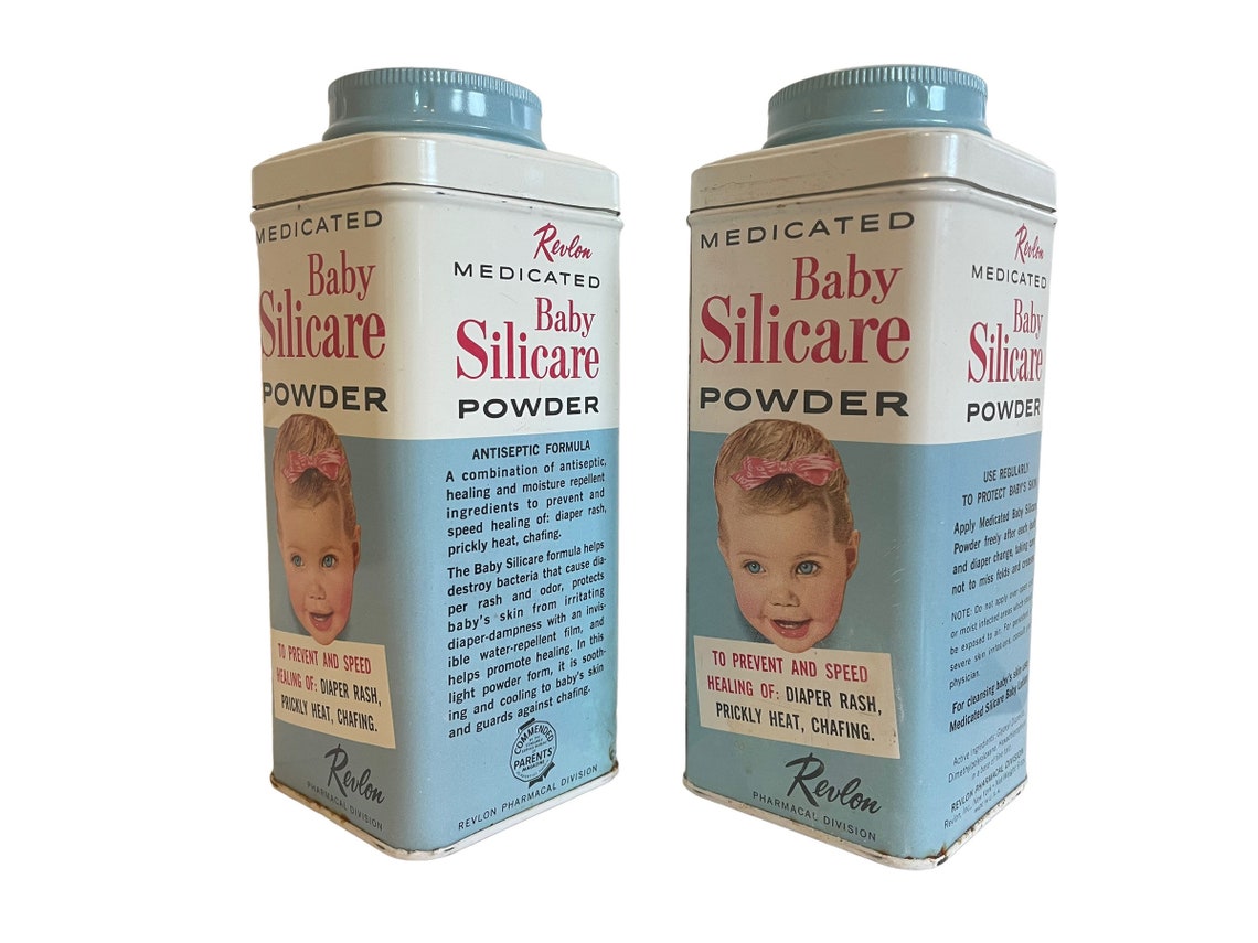 Vintage Silicare Medicated Baby Powder in Metal Bottle Etsy