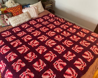 Red and Pink Blanket - Etsy