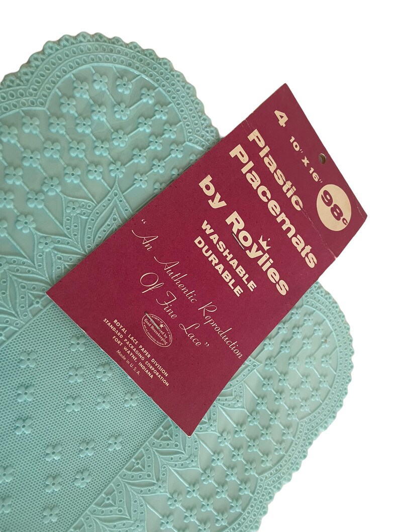 Vintage Roylies Blue Plastic Placemats Unused in Original Packaging Etsy