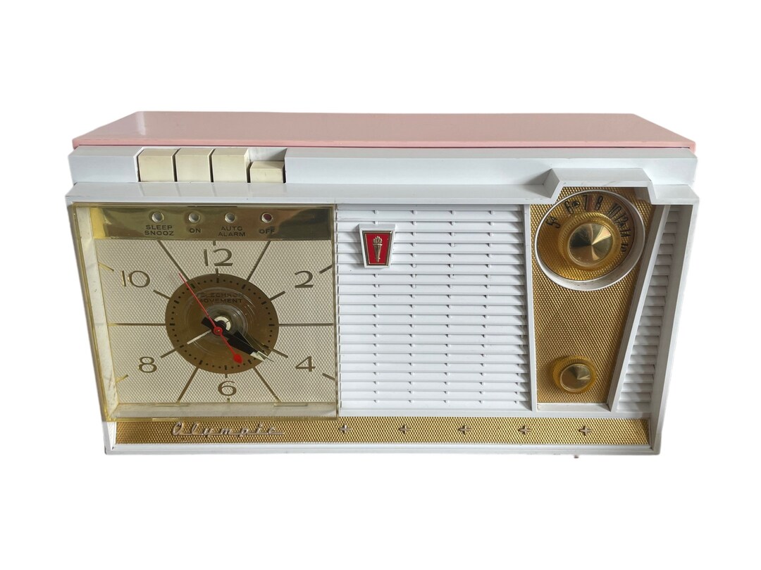 Vintage Mid Century Olympic Pink Clock Radio Model 558 Etsy