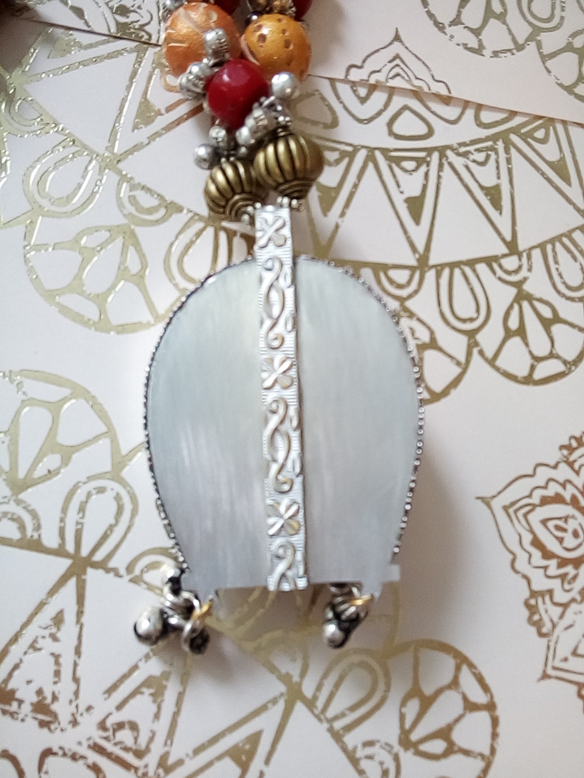 Collier Pendentif Nirvana – Visages De Déesse, Lotus, étain, Neuf