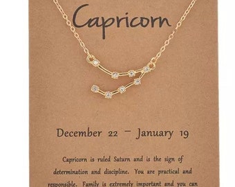 Capricorn Constellation Zodiac Necklace, Horoscope Jewelry, Astrology Girl, Minimalist