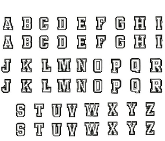 Letter or Number Jibbitz Croc Charms, Varsity Block Alphabet Shoe