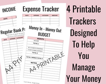 Super Simple Printable Money Trackers Bundle | Money In - Money Out Budget | Income Tracker | Expenses | Automatic Bank Payments Tracker