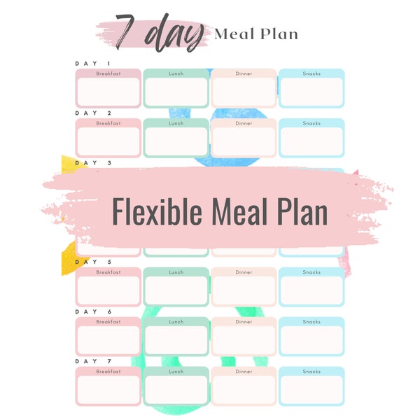 Flexible 7-Day Meal Planner | Get organized and plan your meals for the week without being too rigid | Printable Weekly Meal Plan