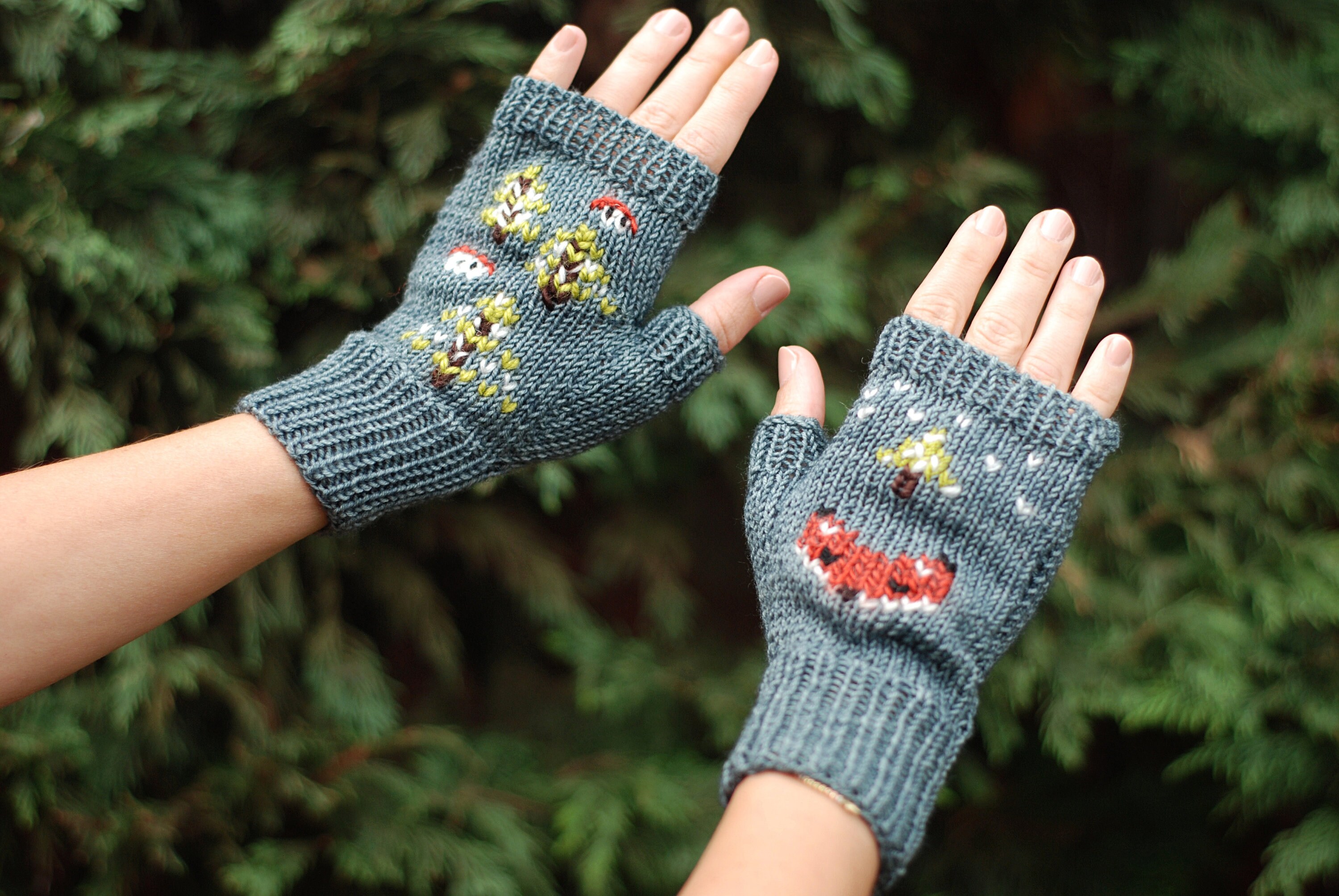 embroidered mittens