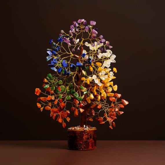 7 Chakra Crystal Tree of Life: Feng Shui Bonsai for Meditation
