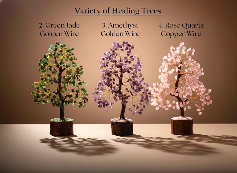 7 Chakra Crystal Tree of Life - Handmade Feng Shui Bonsai for Positive Energy Bild 3