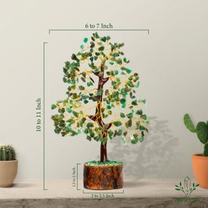 Green Jade Crystal Tree of Life: Handmade Bonsai for Luck & Prosperity