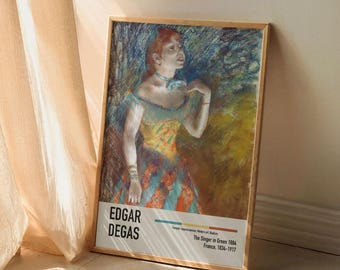 Póster vintage de "El cantante de verde" de Edgar Degas