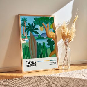 Tarsila do Amaral - Postal 1928 - Póster de Tarsila Arte mural vintage - Póster de exposición Impresiones artísticas para amantes del arte Ideas de regalos para él/ella