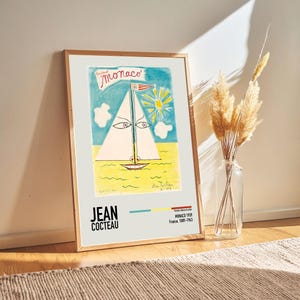 Jean Cocteau - MONACO 1959 - Jean Cocteau Lithographs Paintings Poster Prints, Art Lover Gift Ideas for Him/Her