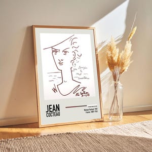 Jean Cocteau - Woman Portrait - Jean Cocteau Lithographs Paintings Poster Prints, Art Lover Gift Ideas