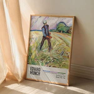 Edvard Munch - The Haymaker 1917 - Edvard Munch Paintings Poster Artwork, Exhibition Poster Art Lover Gifts Ideas for Him/Her