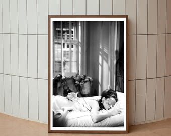 Audrey Hepburn 'Breakfast at Tiffany's' Print: Vintage Black and White Photography