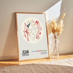 Jean Cocteau - Le Rideau rouge 1960 - Jean Cocteau Lithographs Paintings Poster Prints, Art Lover Gift Ideas for Him/Her