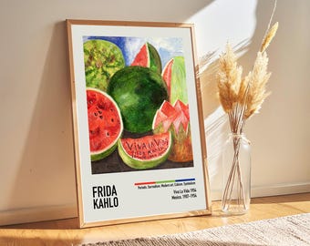 Frida Kahlo Viva La Vida Exhibition Poster: Surrealist Wall Art