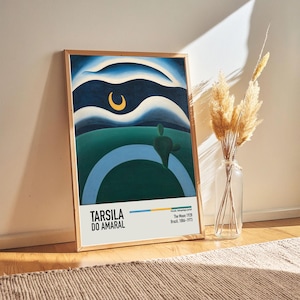 Tarsila do Amaral - La Luna 1928 - Póster de Tarsila, arte de pared vintage, póster de exposición, impresiones artísticas para amantes del arte, ideas de regalos para él o ella