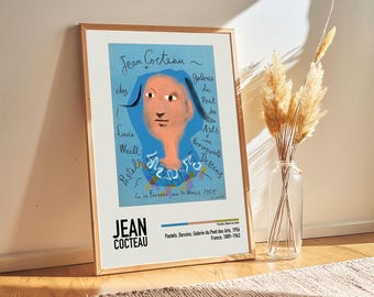 IPUDIS Vintage Jean Cocteau Affiche Abstraite Wall Art - 3 Toiles 50x70cm Sans Cadre - Décoration Salon Photos Jean Cocteau