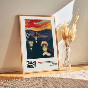 Edvard Munch - Anxiety 1894 - Edvard Munch Paintings Poster Artwork, Exhibition Poster Art Lover Gifts for Him/Her