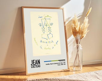 Jean Cocteau Lithograph Poster: Vintage Wall Art