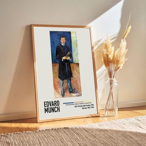 Edvard Munch - Self-Portrait with Brushes 1904 - Edvard Munch Paintings Poster Artwork, Exhibition Poster Art Lover Gifts Idea