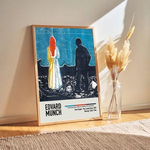 Edvard Munch - Two People- The Lonely Ones 1899 - Edvard Munch Paintings Poster Artwork, Exhibition Poster Art Lover Gifts Ideas for Him/Her