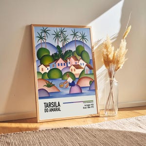 Tarsila do Amaral - Un pescador 1925 - Póster de Tarsila, arte de pared vintage - Póster de exposición, impresiones artísticas para amantes del arte, ideas de regalos para él/ella