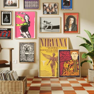 1500+ Vintage Music Posters, Vintage Band Posters, Retro & Classic Rock Posters and Covers, Aesthetic Dorm Wall Collage Kit Digital Download