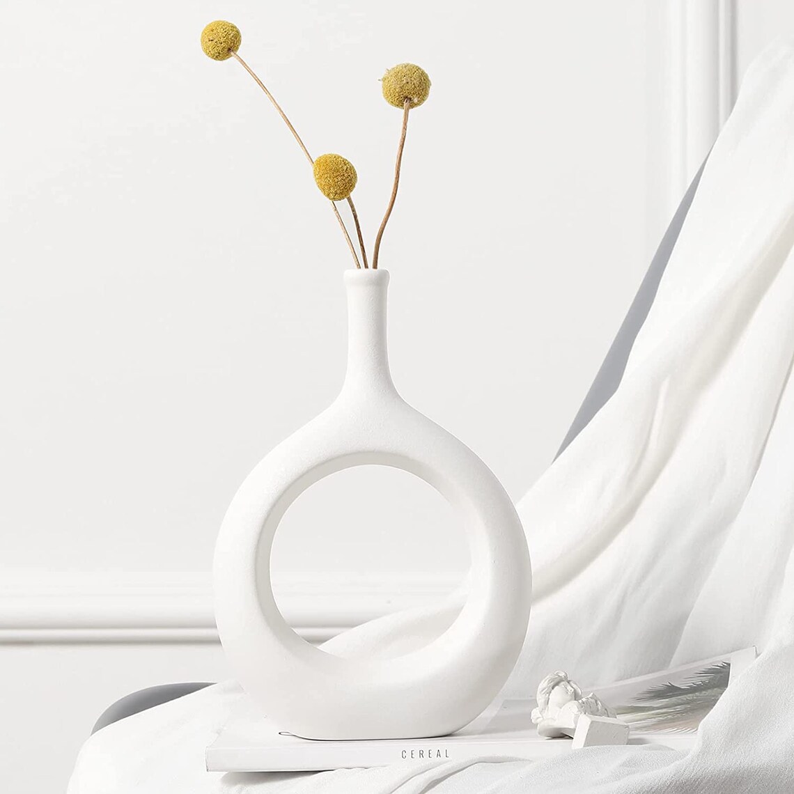 Ceramic Vase Glossy Minimalist Flower Vase Modern Geometric Etsy