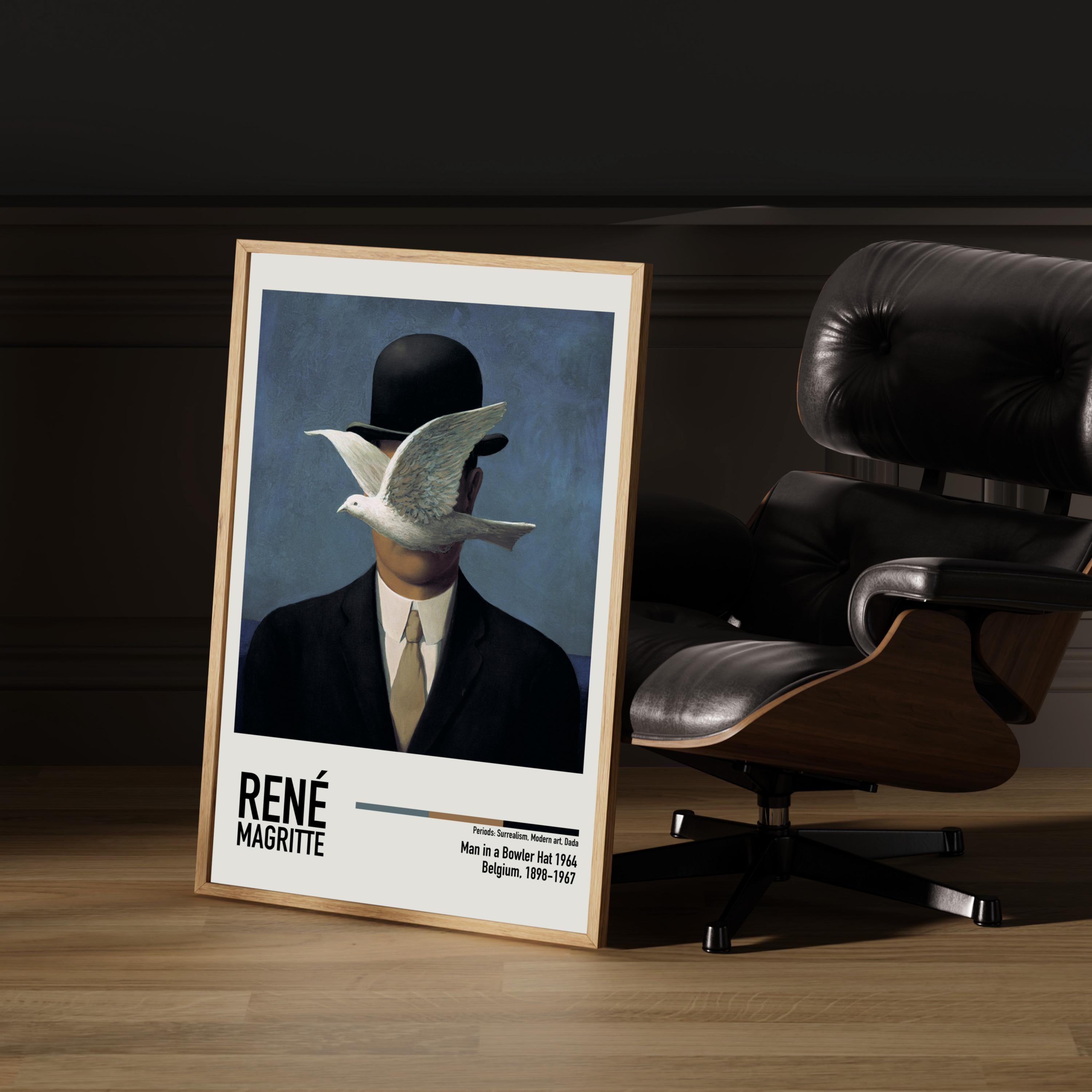 ルネ・マグリット「山高帽の男」ヴィンテージアートプリント - Etsy 日本