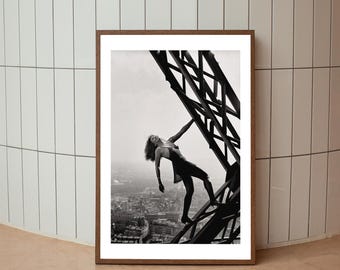 Tina Turner Eiffel Tower Print: Vintage Black and White Photography
