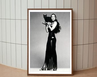 Cher Poster, Black and White, Cher Print, Vintage Photography