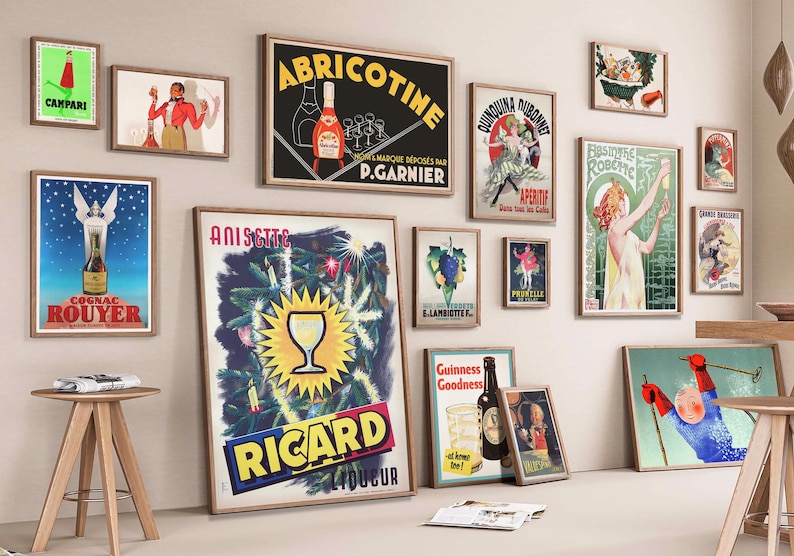 Vintage Alcohol Advertising Posters: Retro Bar Decor (digital Download ...