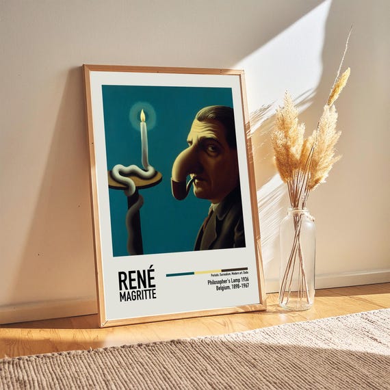 ルネ・マグリット「哲学者のランプ」ヴィンテージアートプリント