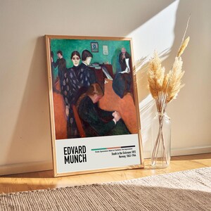 Edvard Munch - Death in the Sickroom 1893 - Edvard Munch Paintings Poster Artwork, Exhibition Poster Art Lover Gifts Idea for Him/Her