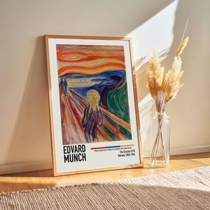 Edvard Munch - The Scream 1910 - Edvard Munch Paintings Poster Artwork, Exhibition Poster Art Lover Gifts Ideas for Him/Her