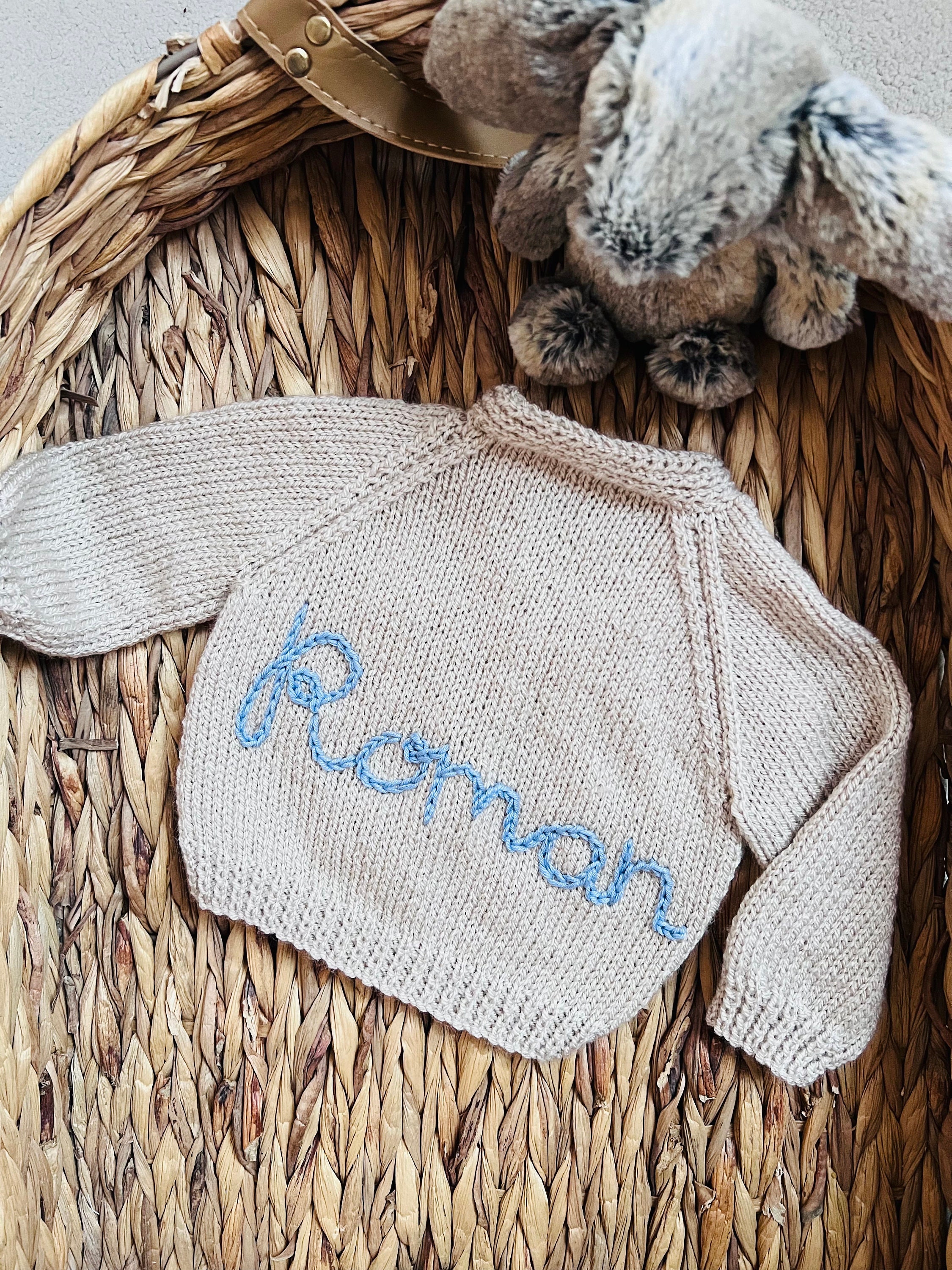 Personalised Hand Knitted Baby Cardigans Etsy UK