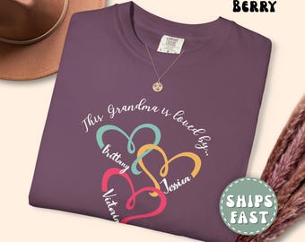 Personalized Heart T-Shirt - Perfect Gift for Gradparents, Moms, Aunts, etc., Family Gatherings, Heart Design, Comfort Fashion