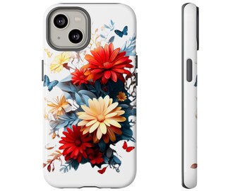 Floral Tough Phone Case - Vibrant Flower Design, Gift for Nature Lovers, Eco-Friendly, Protection, Spring Decor