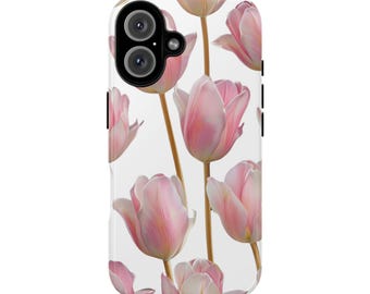 Floral Phone Case, Charming Pink Tulip Design for Spring Lovers, Great Gift for Her, Perfect for Birthdays, Mother's Day, or Anniversaries,
