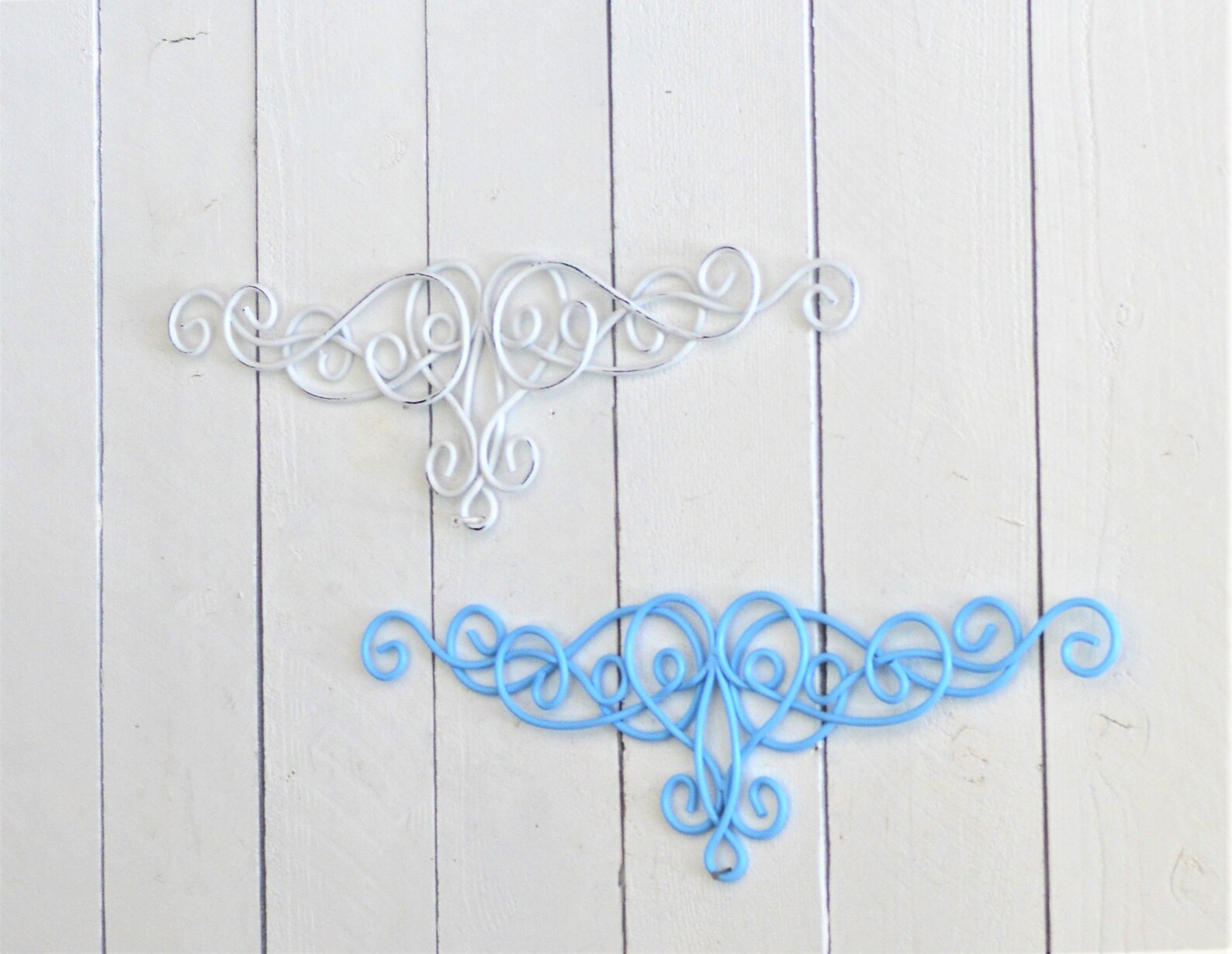 Metal Swag Wall Hanging Blue Scroll Decorative Wall Decor Etsy