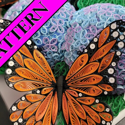 How to Make Quilled Butterfly Template Pattern Instant Etsy
