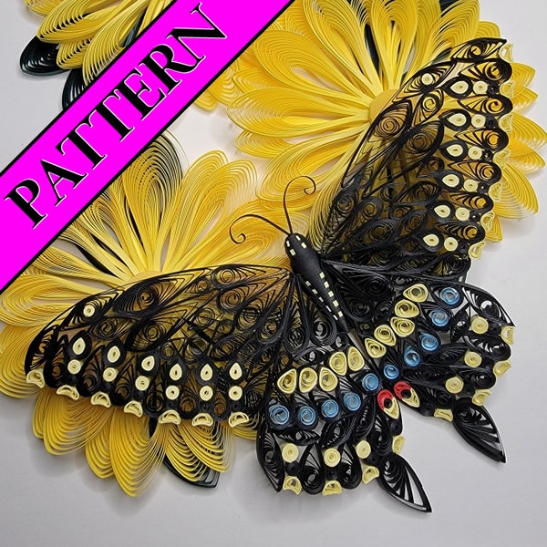 Quilled Eastern Black Swallowtail Butterfly Pattern