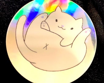 Cat Butt Bongos Holographic Sticker